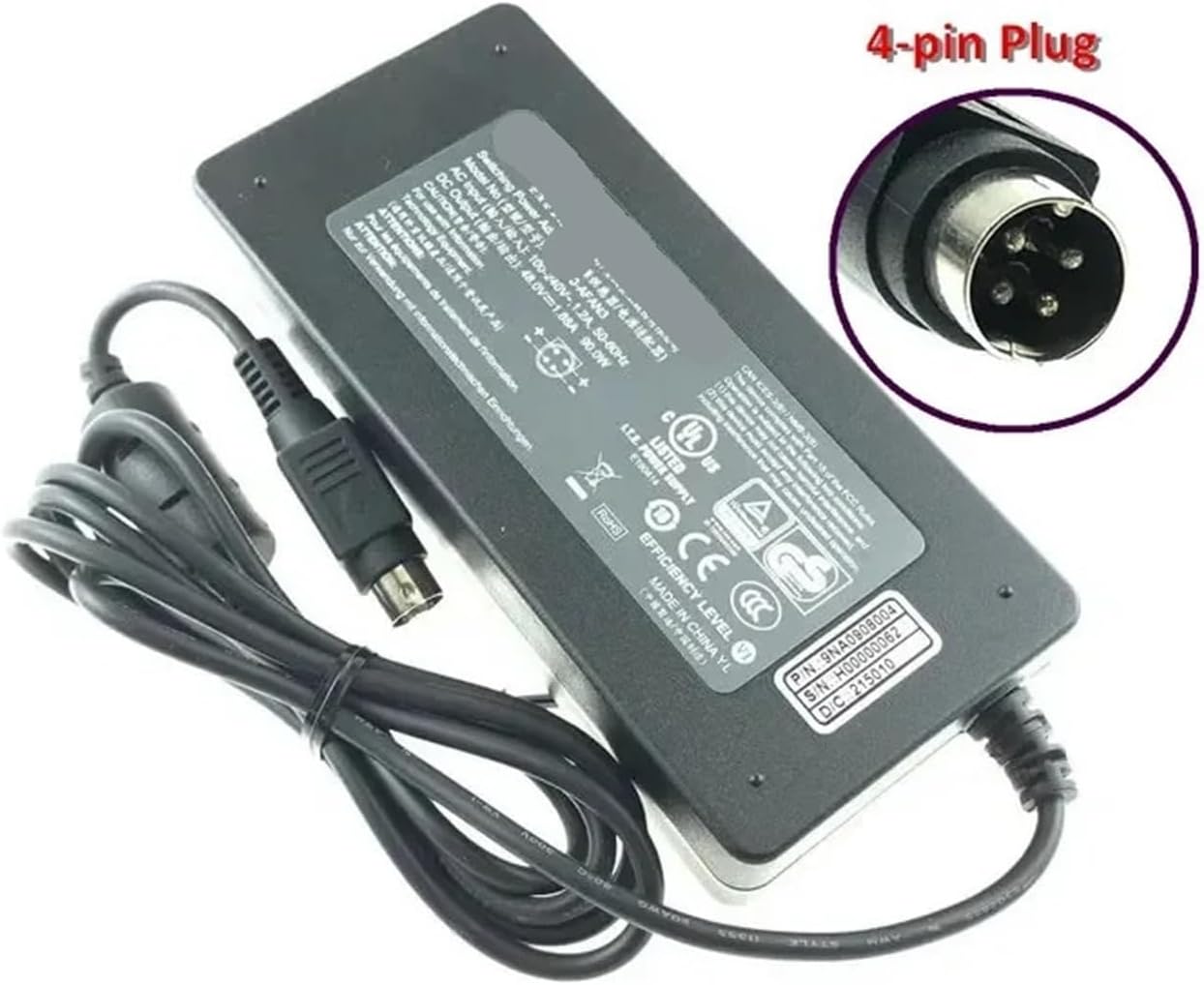 48V 1.88A 90W スイッチング電源アダプタ 4ピン (DIN)(EU Plug
